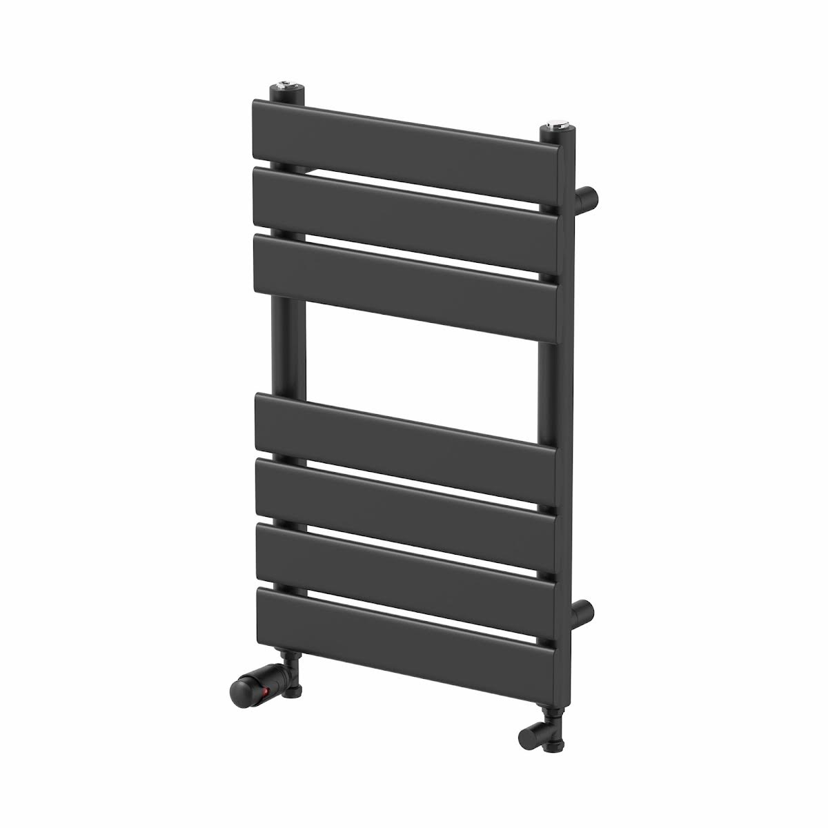 DuraTherm Flat Panel Heated Towel Rail Matt Black 650 x 400m