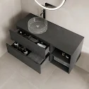 vitusso-fluted-black-wall-hung-bathroom-vanity-unit-with-round-glass-basin-1200mm vitusso-fluted-black-wall-hung-bathroom-vanity-unit-with-round-glass-basin-1200mm