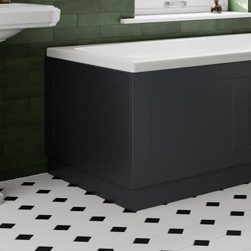 Ceramica Black Gloss Bath Panel 700mm - End MDF